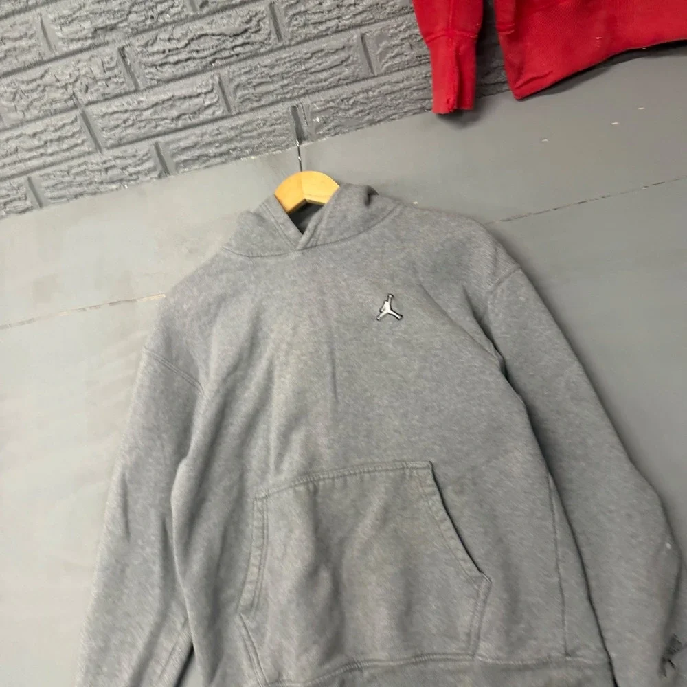 Jordan Mens Essentials‎ Fleece Hoodie Gray Jumpman Pullover Sweatshirt Medium